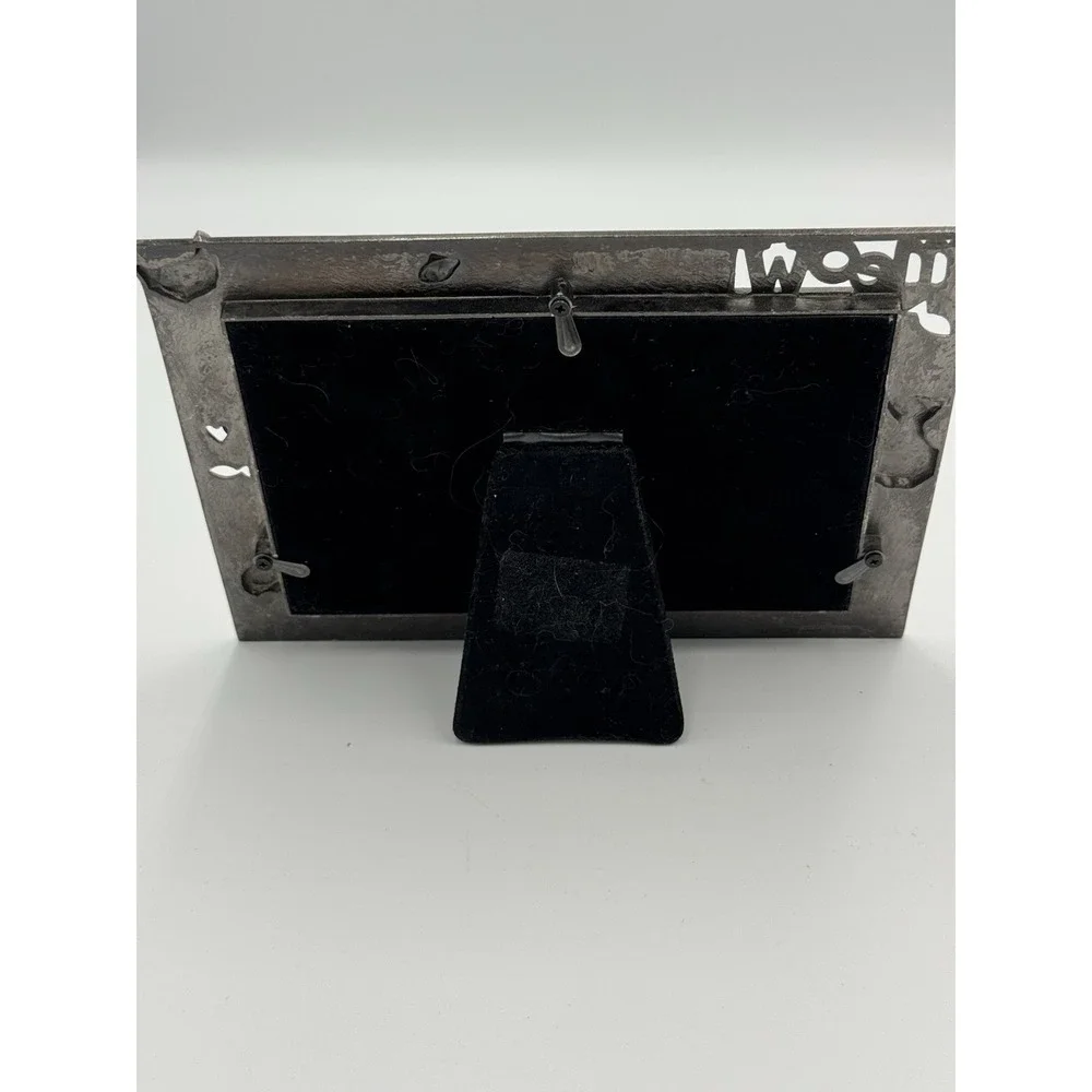 FETCO 2006 MEOW CAT KITTEN PEWTER CREAM BOX PICTURE FRAME HANGNG CHARM ACCENT